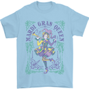 Mardi Gras Queen Mens T-Shirt 100% Cotton Light Blue