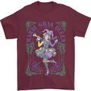 Mardi Gras Queen Mens T-Shirt 100% Cotton Maroon