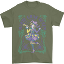 Mardi Gras Queen Mens T-Shirt 100% Cotton Military Green