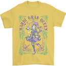 Mardi Gras Queen Mens T-Shirt 100% Cotton Yellow