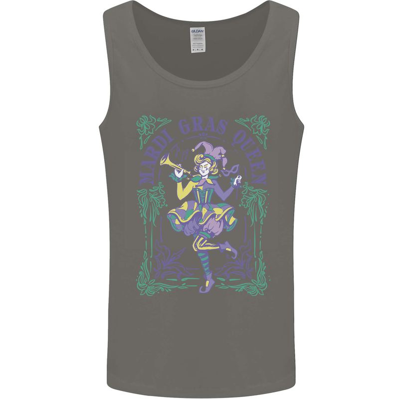 Mardi Gras Queen Mens Vest Tank Top Charcoal