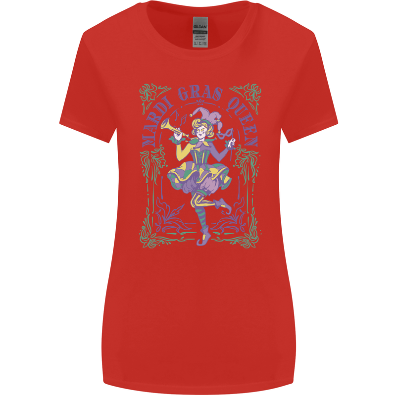 Mardi Gras Queen Womens Wider Cut T-Shirt Red