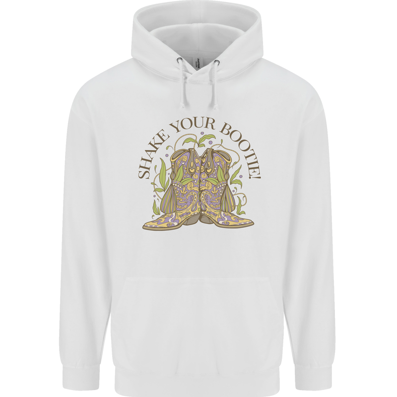 Mardi Gras Shake Your Bootie Childrens Kids Hoodie White