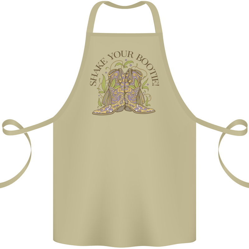 Mardi Gras Shake Your Bootie Cotton Apron 100% Organic Khaki