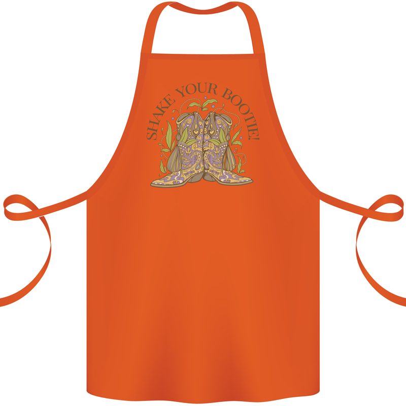 Mardi Gras Shake Your Bootie Cotton Apron 100% Organic Orange