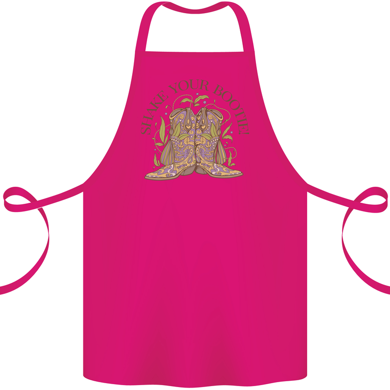 Mardi Gras Shake Your Bootie Cotton Apron 100% Organic Pink