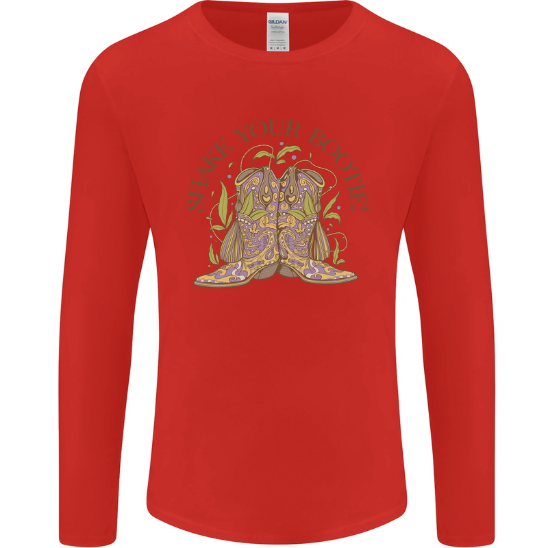 Mardi Gras Shake Your Bootie Mens Long Sleeve T-Shirt Red