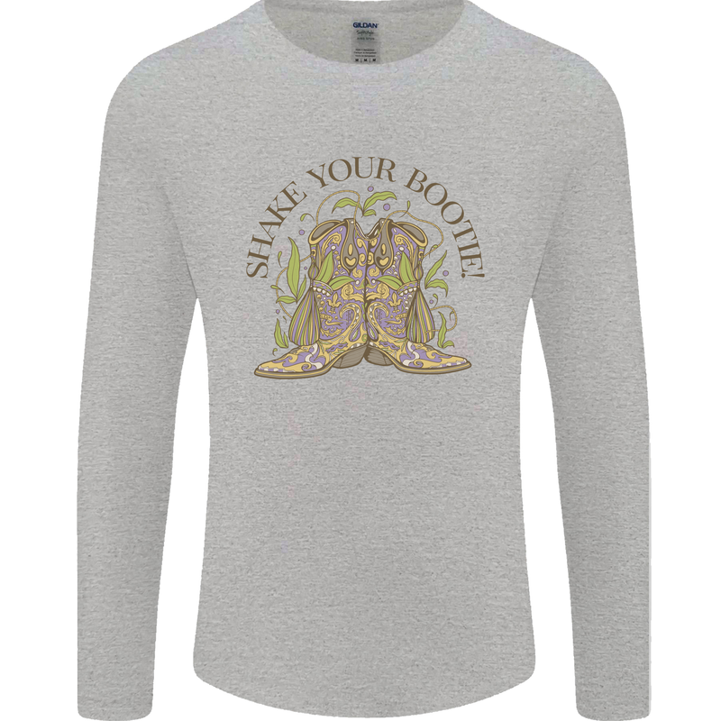 Mardi Gras Shake Your Bootie Mens Long Sleeve T-Shirt Sports Grey