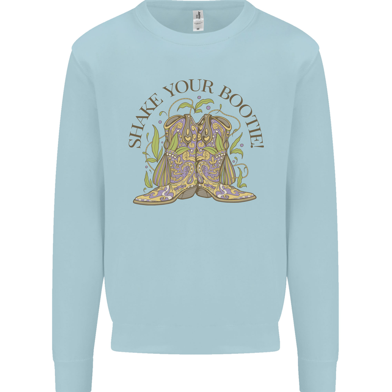 Mardi Gras Shake Your Bootie Mens Sweatshirt Jumper Light Blue