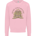 Mardi Gras Shake Your Bootie Mens Sweatshirt Jumper Light Pink