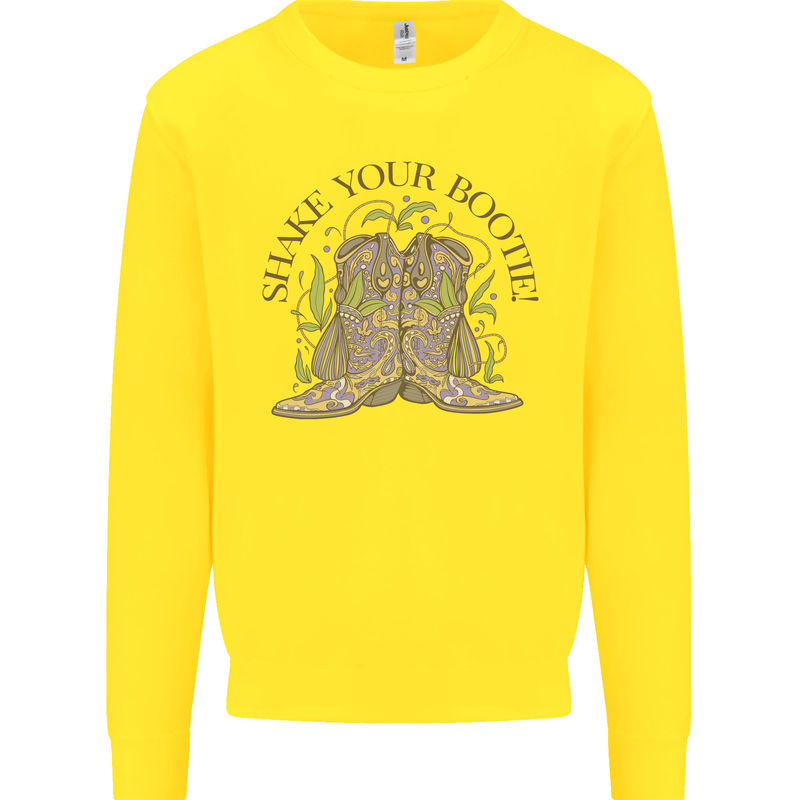 Mardi Gras Shake Your Bootie Mens Sweatshirt Jumper Yellow