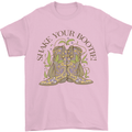 Mardi Gras Shake Your Bootie Mens T-Shirt 100% Cotton Light Pink