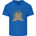 Mardi Gras Shake Your Bootie Mens V-Neck Cotton T-Shirt Royal Blue