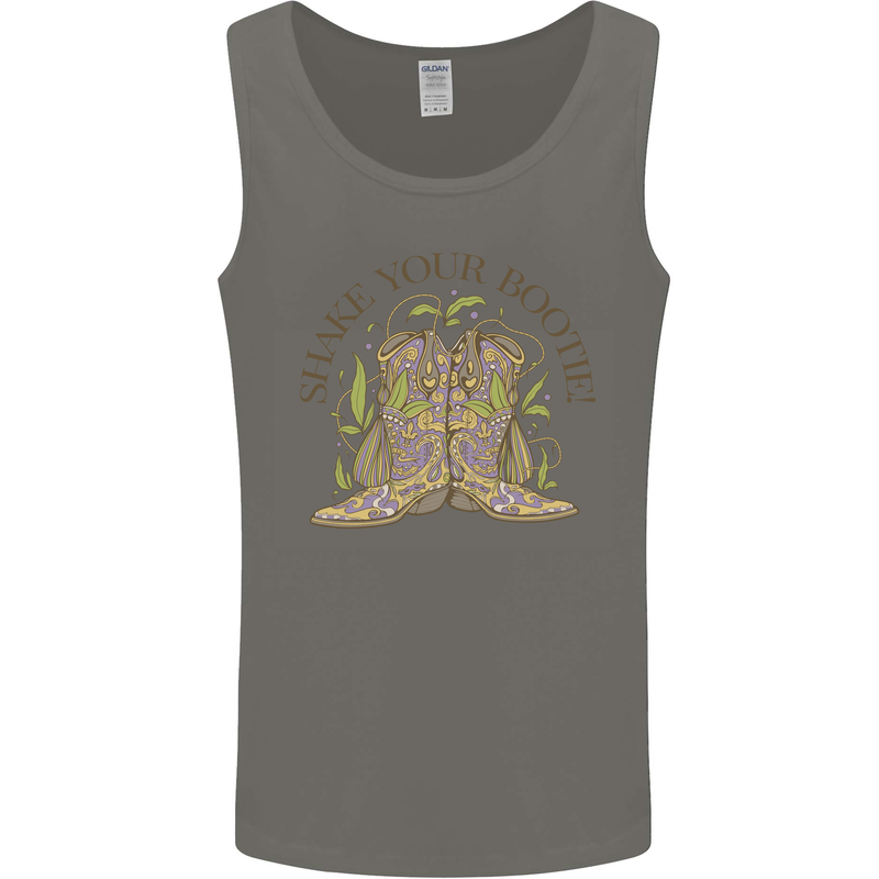 Mardi Gras Shake Your Bootie Mens Vest Tank Top Charcoal