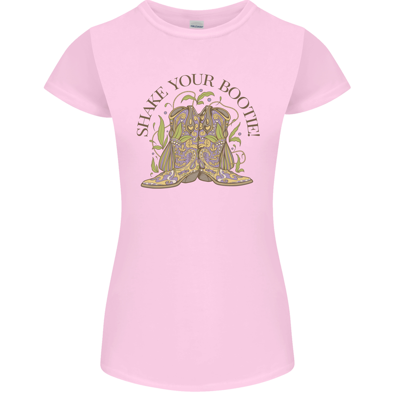 Mardi Gras Shake Your Bootie Womens Petite Cut T-Shirt Light Pink
