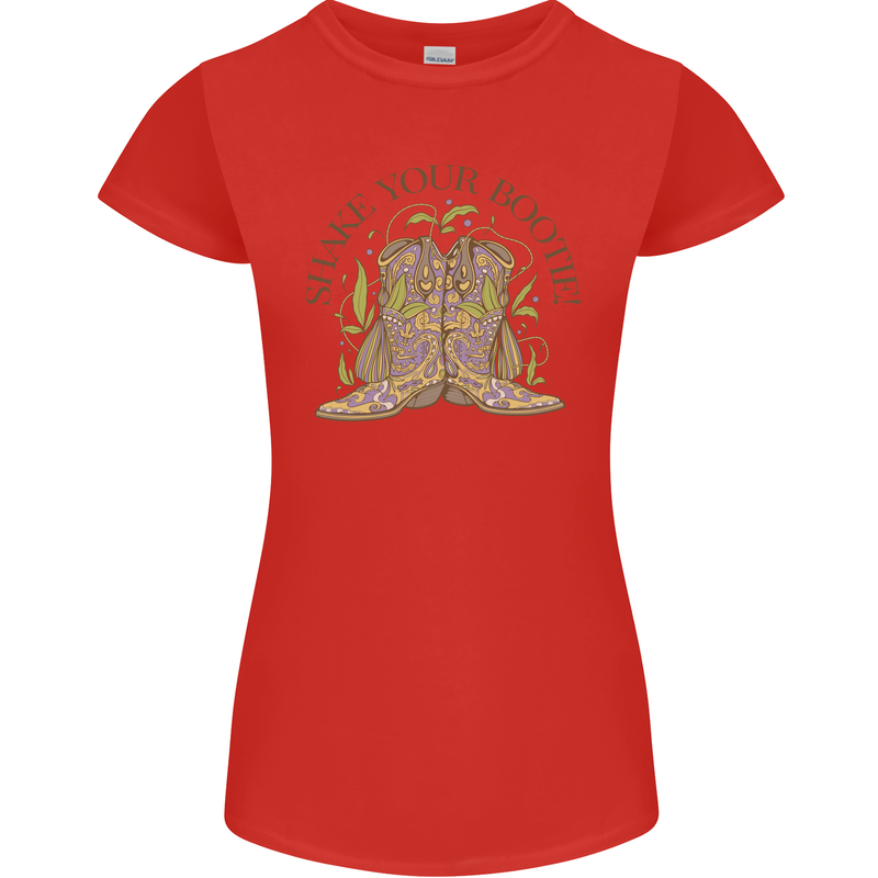 Mardi Gras Shake Your Bootie Womens Petite Cut T-Shirt Red