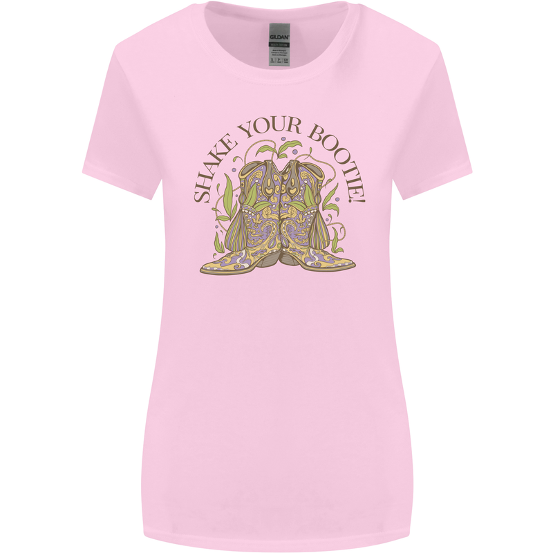 Mardi Gras Shake Your Bootie Womens Wider Cut T-Shirt Light Pink