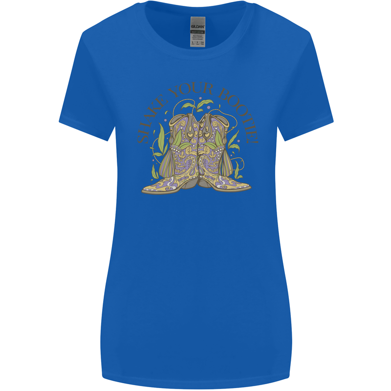 Mardi Gras Shake Your Bootie Womens Wider Cut T-Shirt Royal Blue