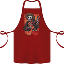 Mariachi Skeleton Cinco De Mayo Skull Cotton Apron 100% Organic Maroon