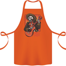 Mariachi Skeleton Cinco De Mayo Skull Cotton Apron 100% Organic Orange