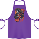 Mariachi Skeleton Cinco De Mayo Skull Cotton Apron 100% Organic Purple