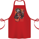 Mariachi Skeleton Cinco De Mayo Skull Cotton Apron 100% Organic Red