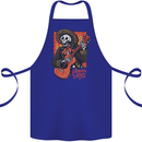 Mariachi Skeleton Cinco De Mayo Skull Cotton Apron 100% Organic Royal Blue