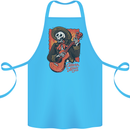 Mariachi Skeleton Cinco De Mayo Skull Cotton Apron 100% Organic Turquoise