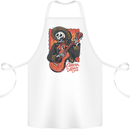 Mariachi Skeleton Cinco De Mayo Skull Cotton Apron 100% Organic White