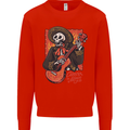 Mariachi Skeleton Cinco De Mayo Skull Kids Sweatshirt Jumper Bright Red