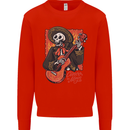 Mariachi Skeleton Cinco De Mayo Skull Kids Sweatshirt Jumper Bright Red