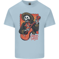 Mariachi Skeleton Cinco De Mayo Skull Mens Cotton T-Shirt Tee Top Light Blue