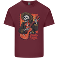 Mariachi Skeleton Cinco De Mayo Skull Mens Cotton T-Shirt Tee Top Maroon