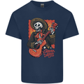 Mariachi Skeleton Cinco De Mayo Skull Mens Cotton T-Shirt Tee Top Navy Blue