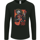 Mariachi Skeleton Cinco De Mayo Skull Mens Long Sleeve T-Shirt Black