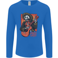 Mariachi Skeleton Cinco De Mayo Skull Mens Long Sleeve T-Shirt Royal Blue