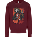 Mariachi Skeleton Cinco De Mayo Skull Mens Sweatshirt Jumper Maroon