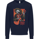 Mariachi Skeleton Cinco De Mayo Skull Mens Sweatshirt Jumper Navy Blue