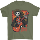 Mariachi Skeleton Cinco De Mayo Skull Mens T-Shirt 100% Cotton Military Green
