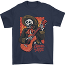 Mariachi Skeleton Cinco De Mayo Skull Mens T-Shirt 100% Cotton Navy Blue