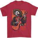 Mariachi Skeleton Cinco De Mayo Skull Mens T-Shirt 100% Cotton Red