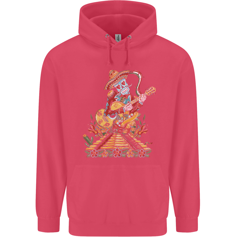 Mariachi Sugar Skull Day of the Dead Guitar Childrens Kids Hoodie Heliconia