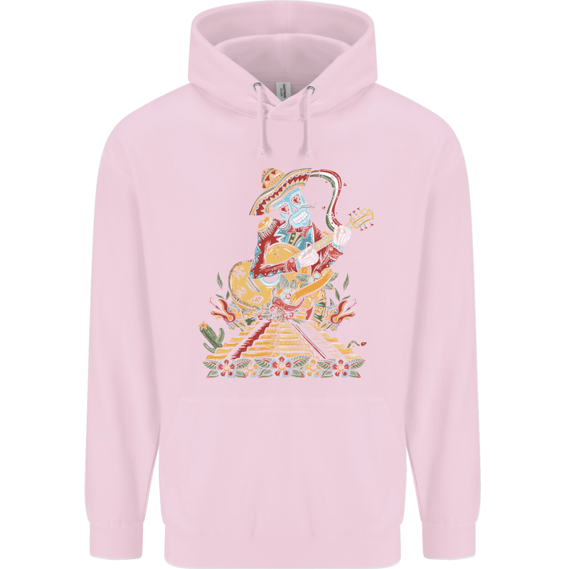 Mariachi Sugar Skull Day of the Dead Guitar Childrens Kids Hoodie Light Pink