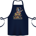 Mariachi Sugar Skull Day of the Dead Guitar Cotton Apron 100% Organic Navy Blue