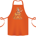 Mariachi Sugar Skull Day of the Dead Guitar Cotton Apron 100% Organic Orange