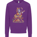 Mariachi Sugar Skull Day of the Dead Guitar Kids Sweatshirt Jumper Purple