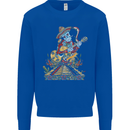 Mariachi Sugar Skull Day of the Dead Guitar Kids Sweatshirt Jumper Royal Blue
