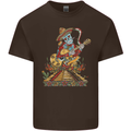 Mariachi Sugar Skull Day of the Dead Guitar Kids T-Shirt Childrens Chocolate