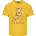 Mariachi Sugar Skull Day of the Dead Guitar Kids T-Shirt Childrens Yellow