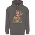 Mariachi Sugar Skull Day of the Dead Guitar Mens 80% Cotton Hoodie Charcoal